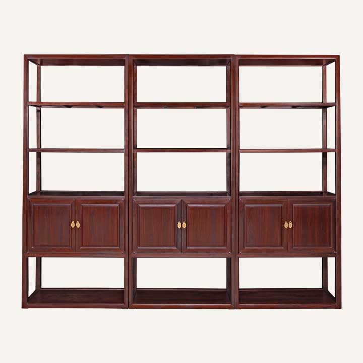 新中式书架三组合