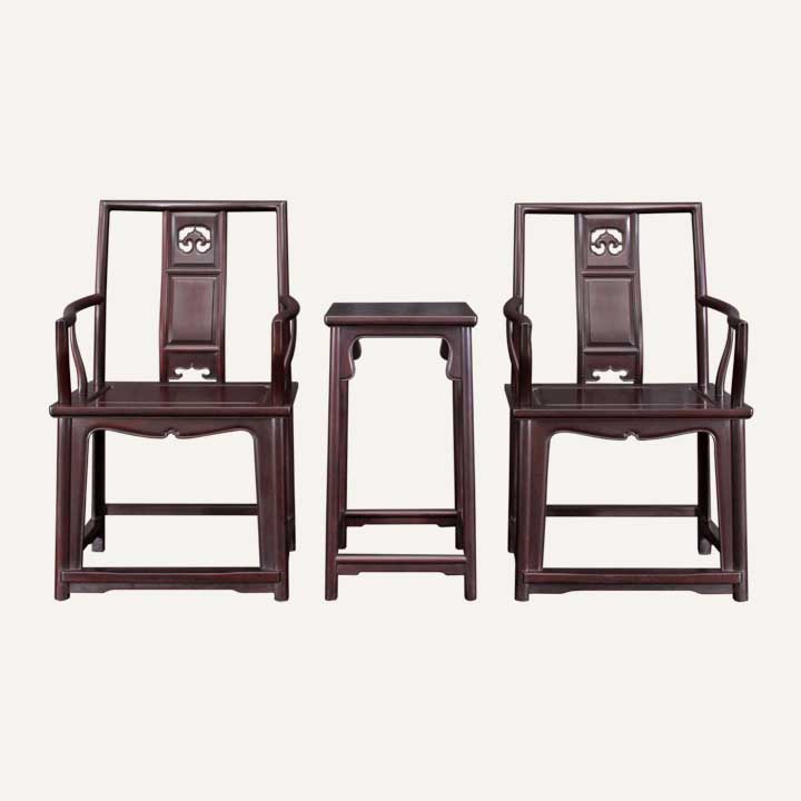 如意纹南官帽椅三件套