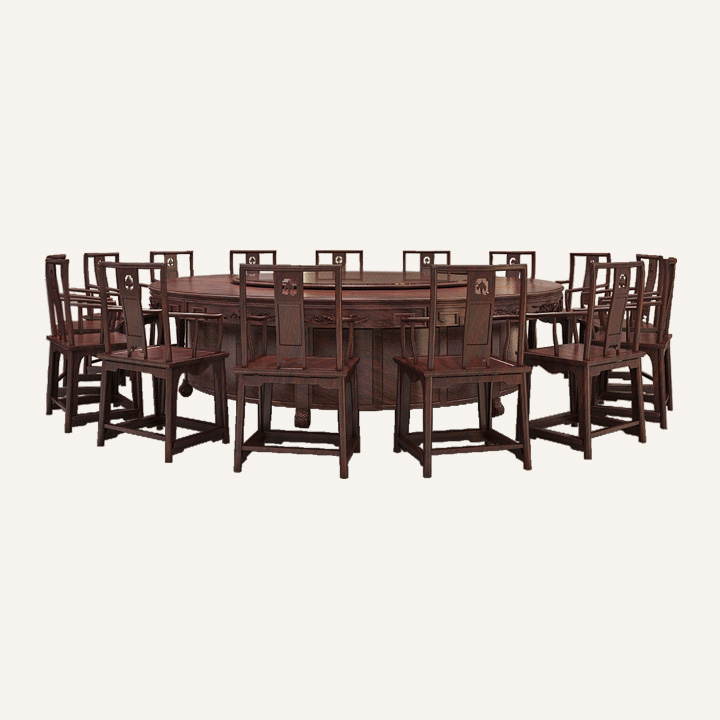 包脚如意圆桌·如意纹南官帽椅