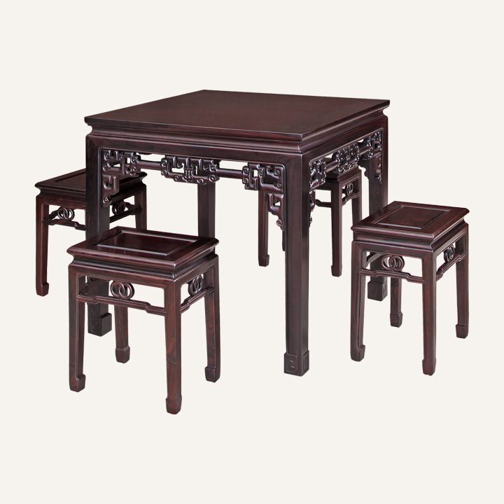 回纹方桌·双圈方凳