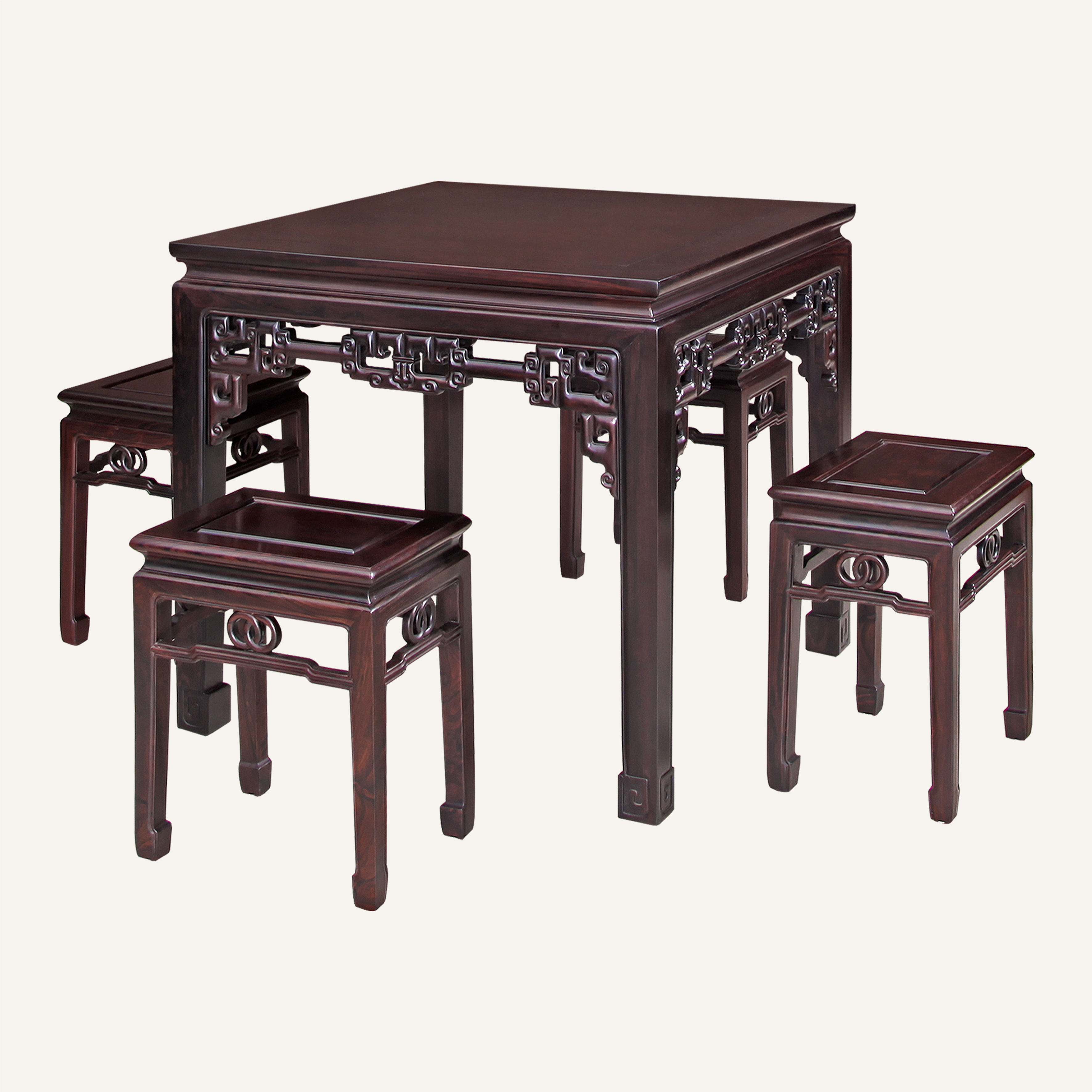 回纹方桌·双圈方凳