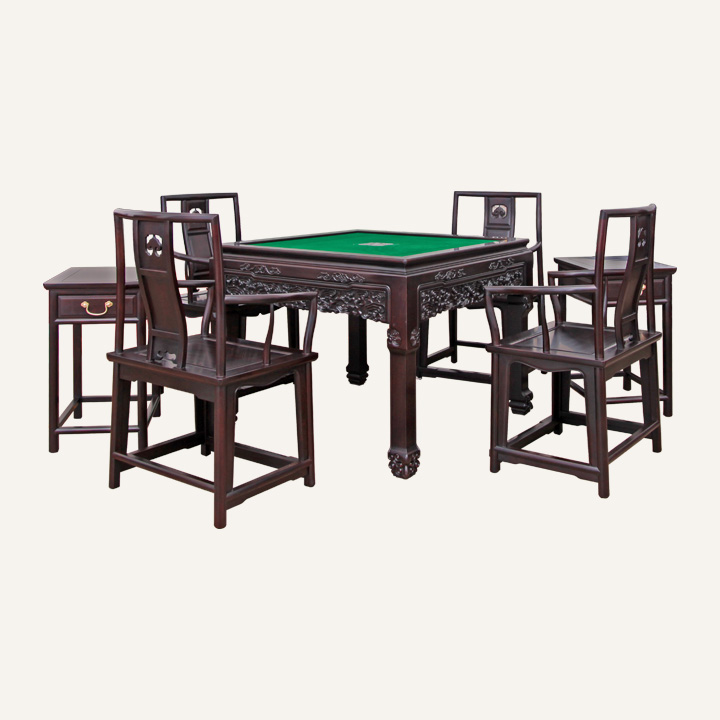 灵芝麻将桌七件套
