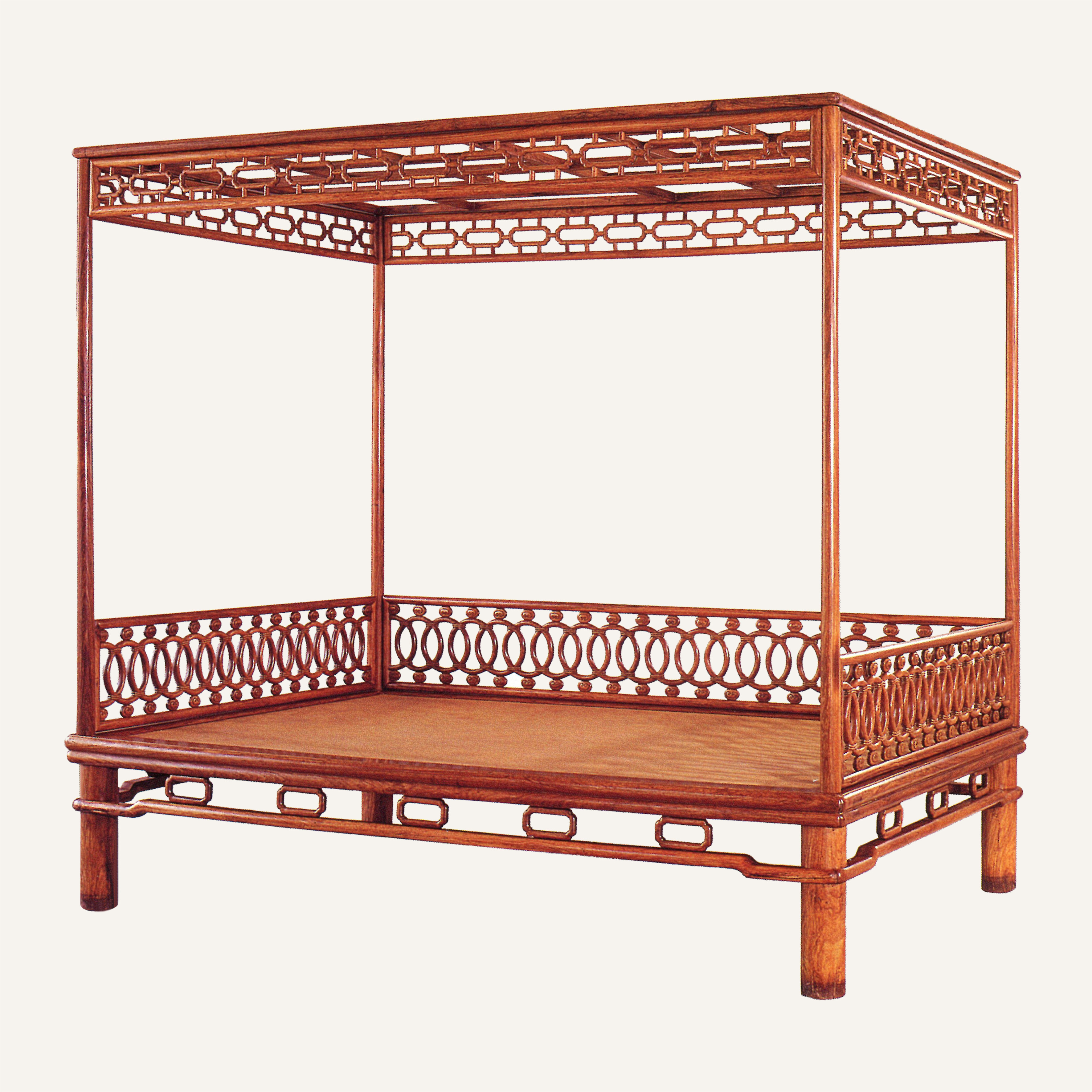 双环卡子花架子床