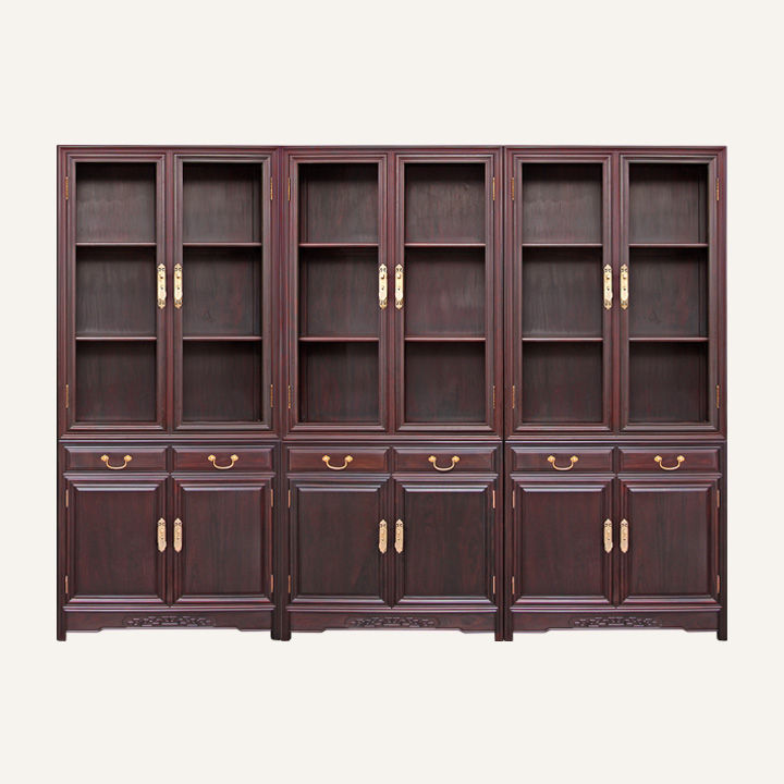 素面直角书柜三组合1