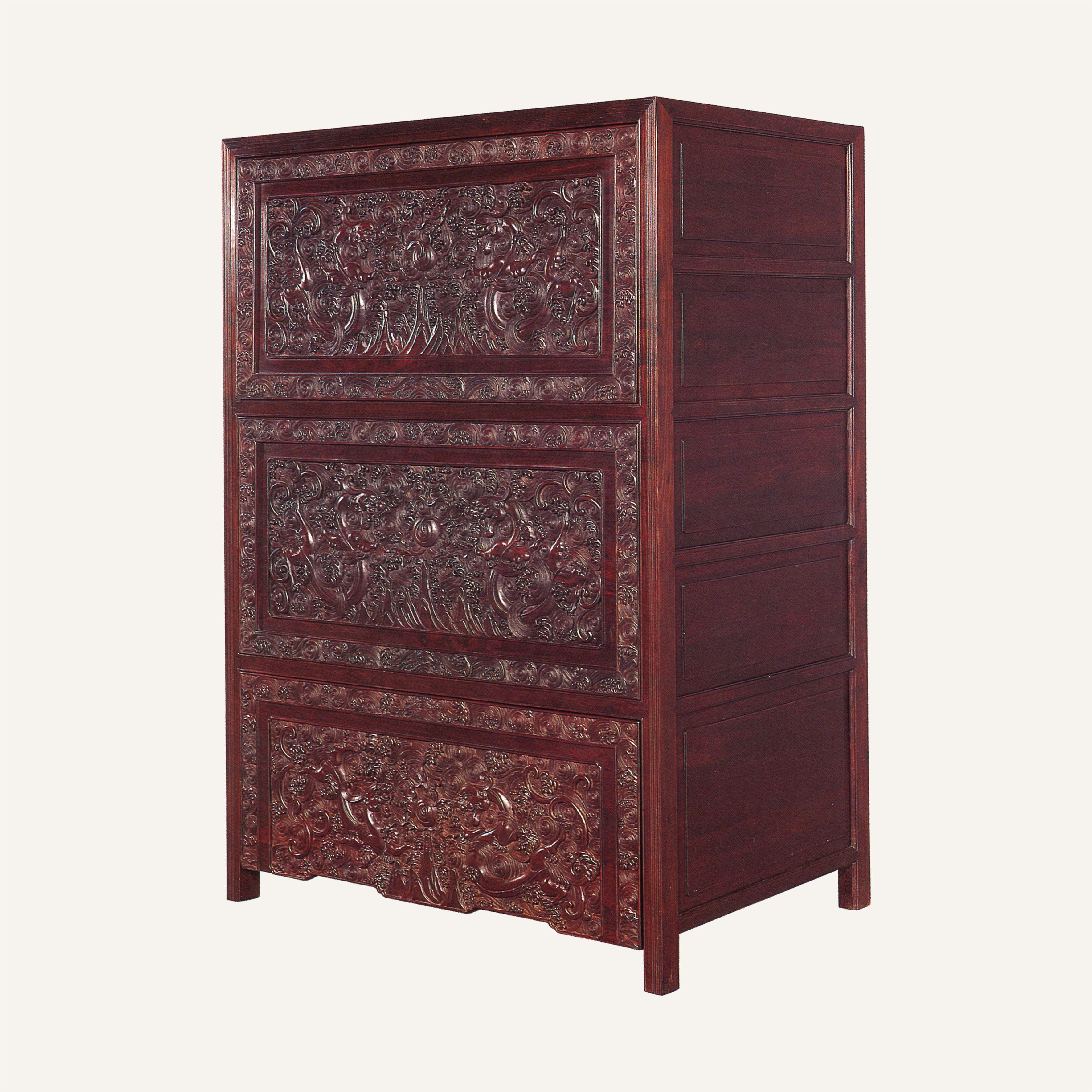 水龙纹五屉画柜