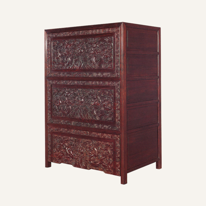 水龙纹五屉画柜