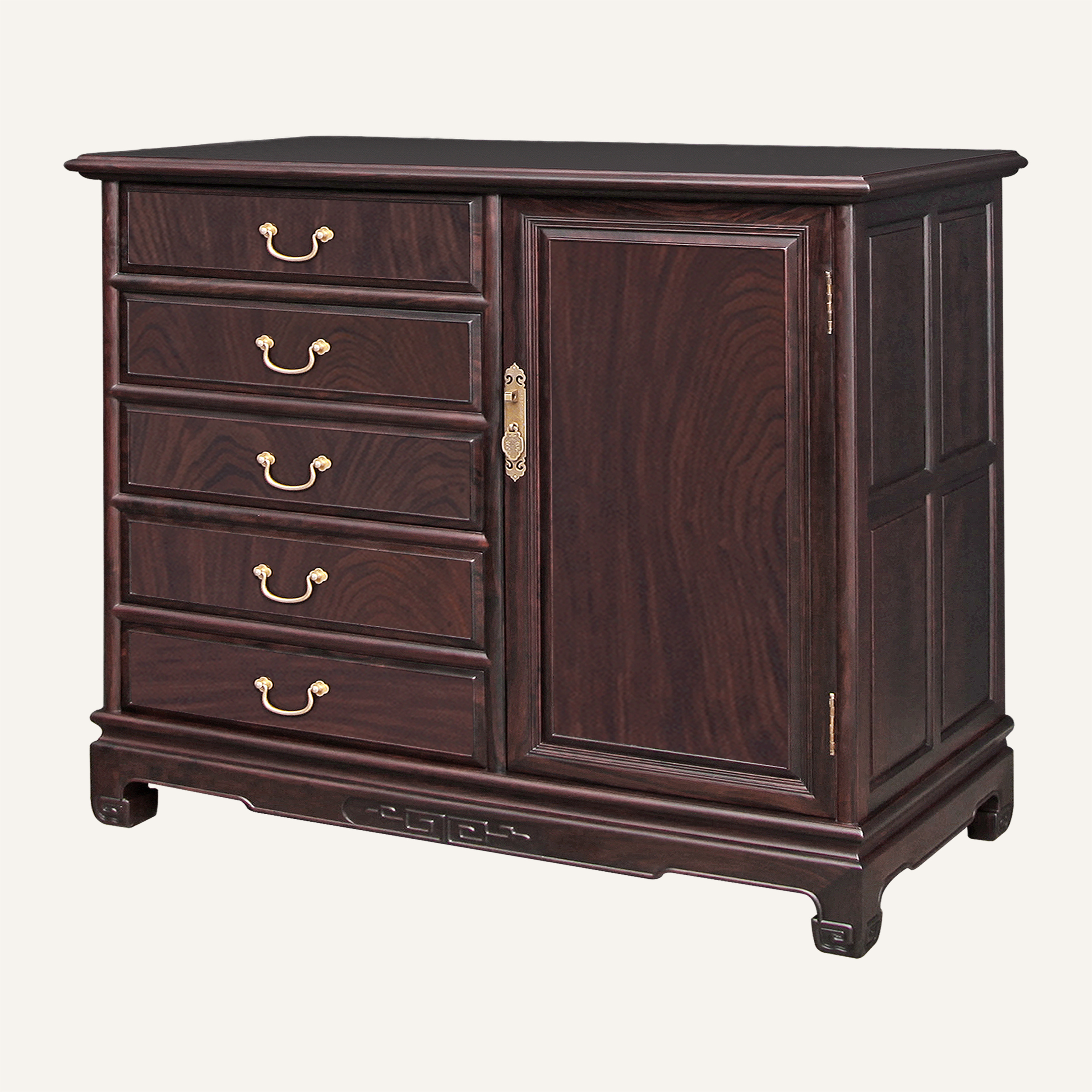 素面单门五斗柜