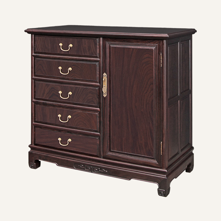 素面单门五斗柜