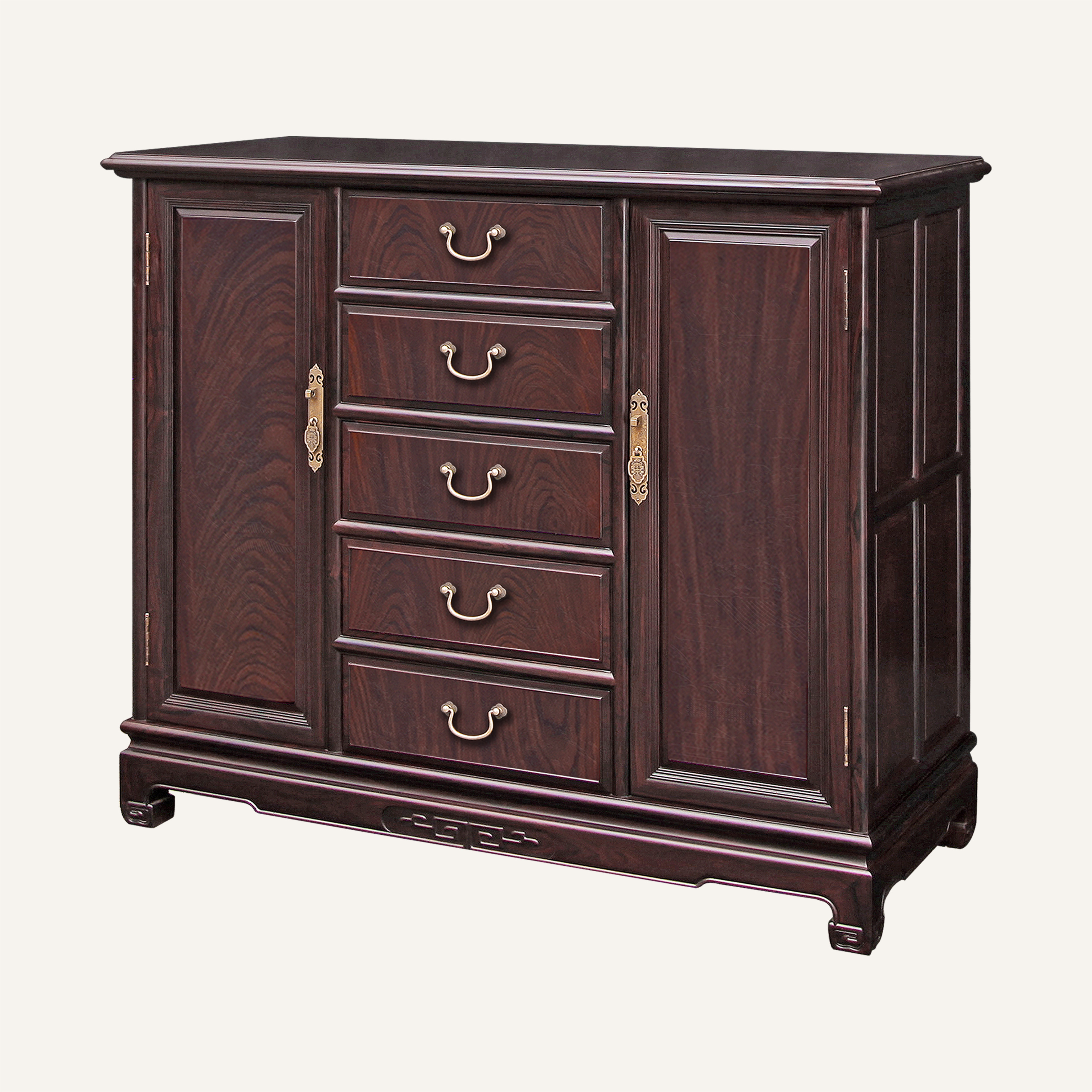 素面双门五斗柜