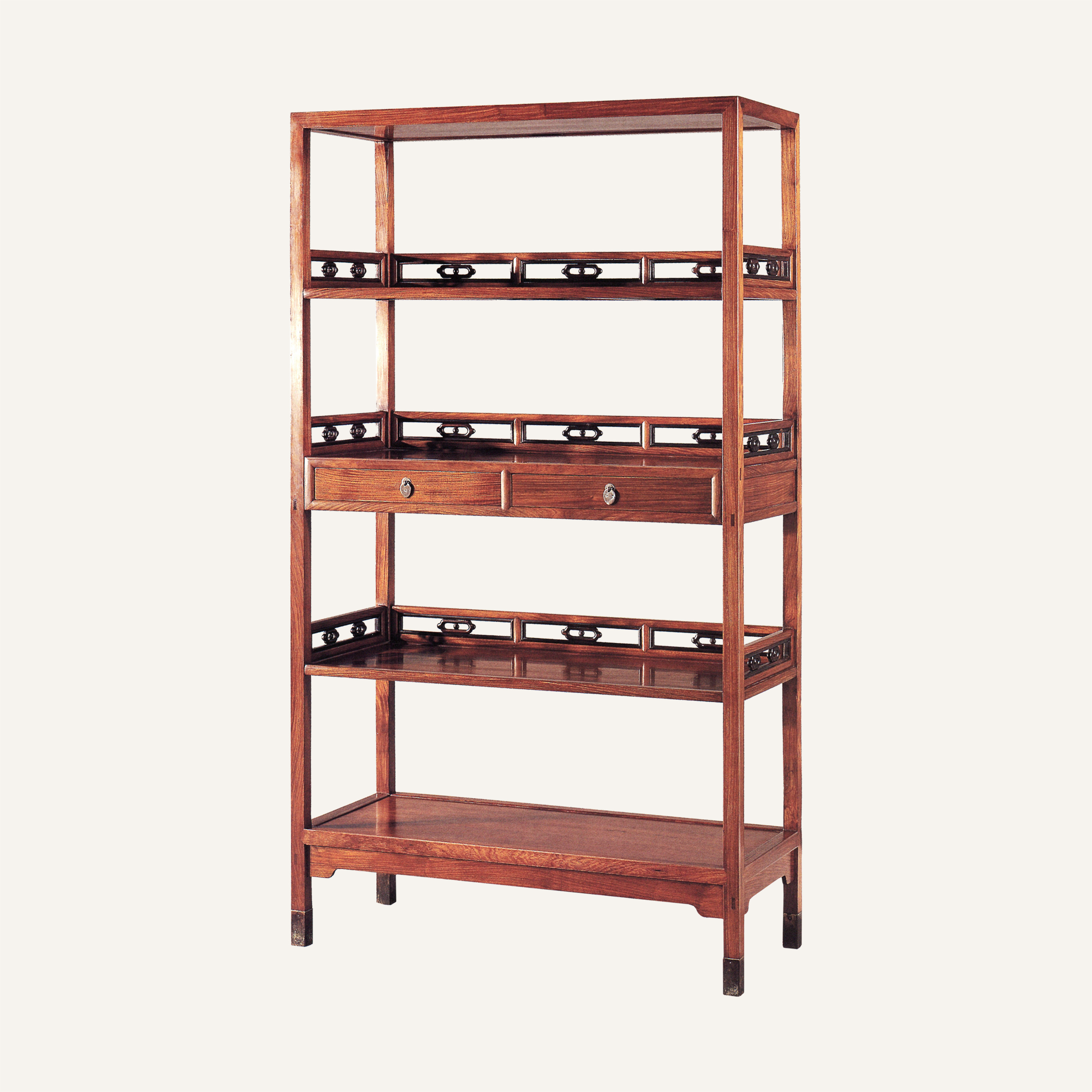 二屉卡子花书架