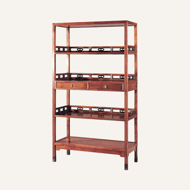 二屉卡子花书架