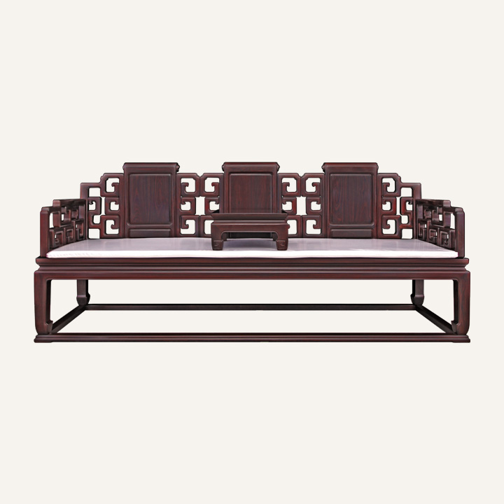 回纹卷书背三人沙发