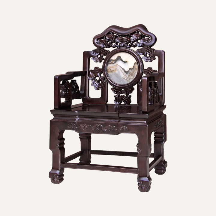 灵芝太师椅·云石