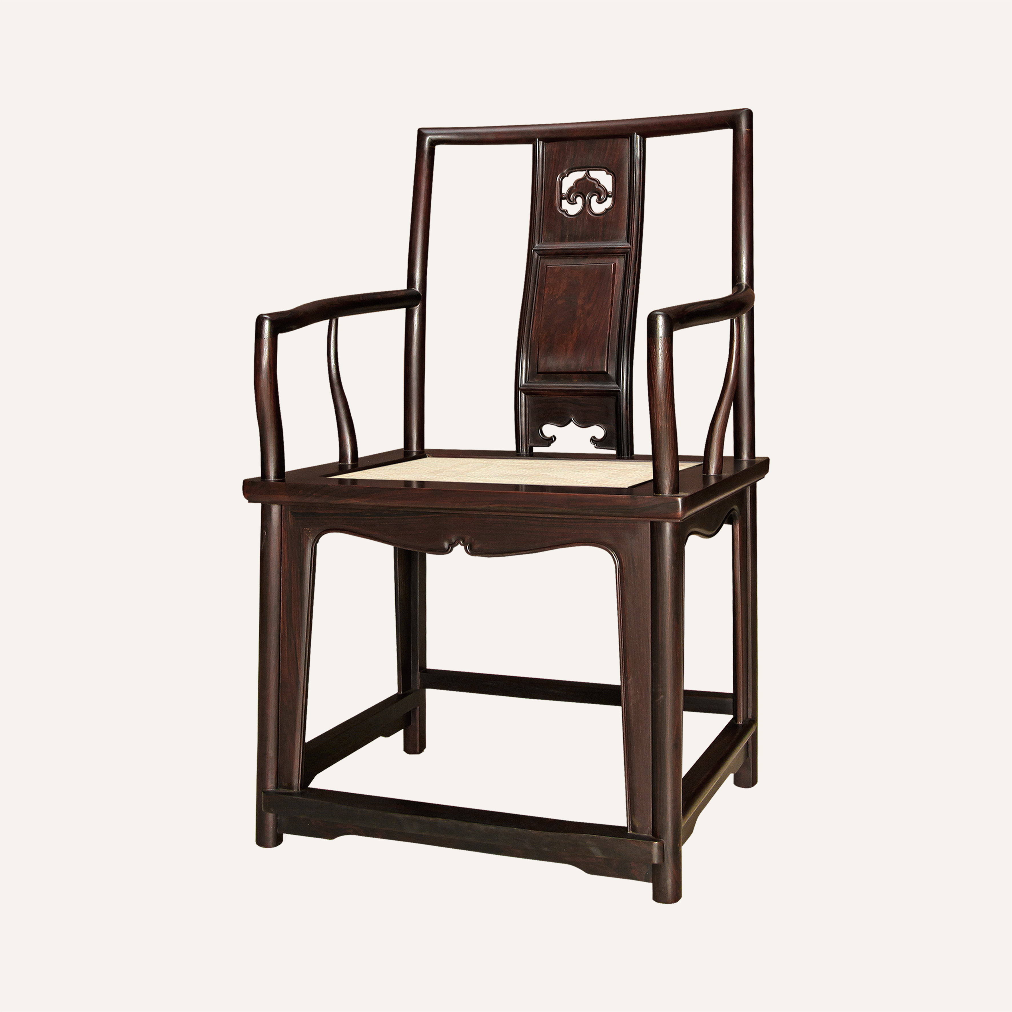 如意纹南官帽椅·藤面