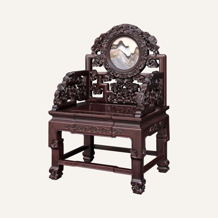 圆头灵芝太师椅