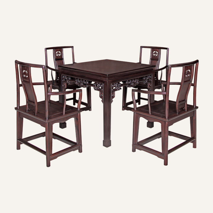 回纹方桌·如意纹南官帽椅