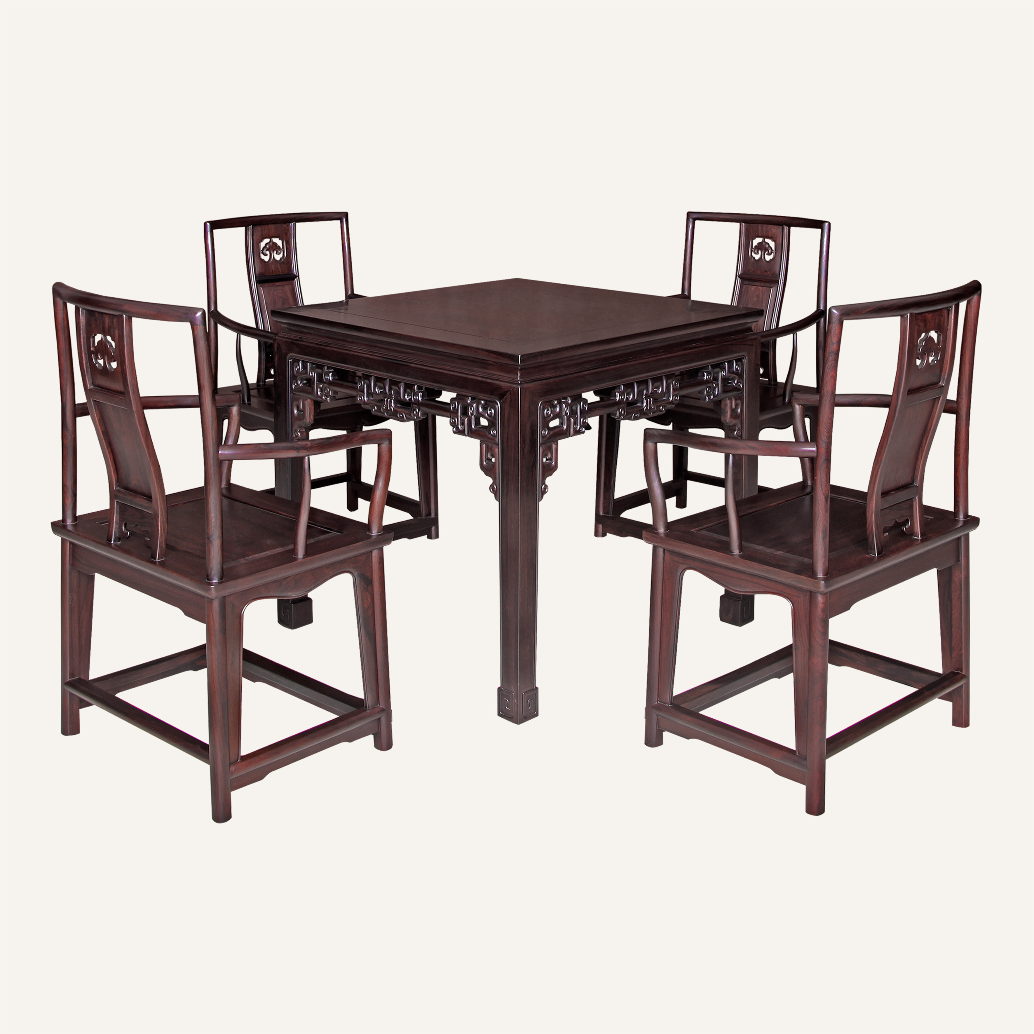 回纹方桌·如意纹南官帽椅