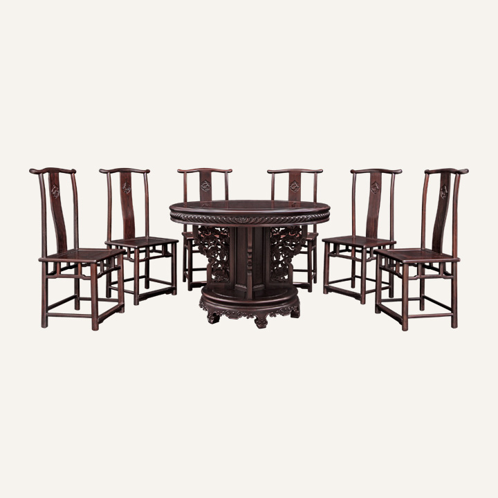 灵芝圆桌七件套